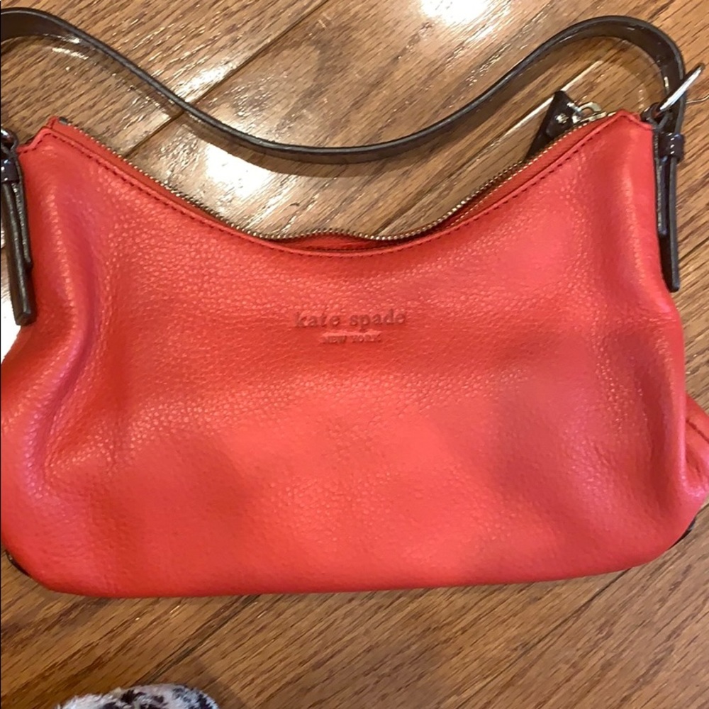 Small red leather Kate spade bag